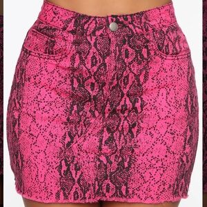 Dangerous Diva Snakeskin Denim Skirt